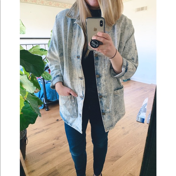 Jackets & Blazers - Vintage oversized distressed trendy denim jacket